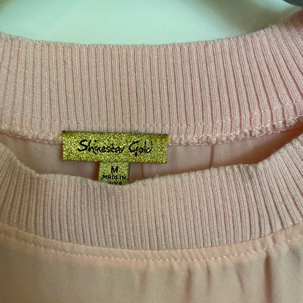 Sheer Pink Ruffle Sleeve Top - Picture 3 of 4
